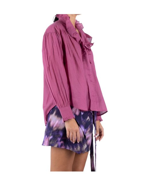 Isabel Marant Purple Ruffled Blouse
