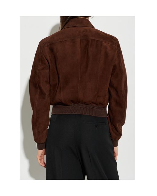 Tom Ford Brown Zip-Pocket Suede Jacket