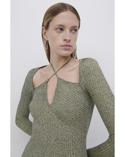 Jonathan Simkhai Green A Neckline Dress