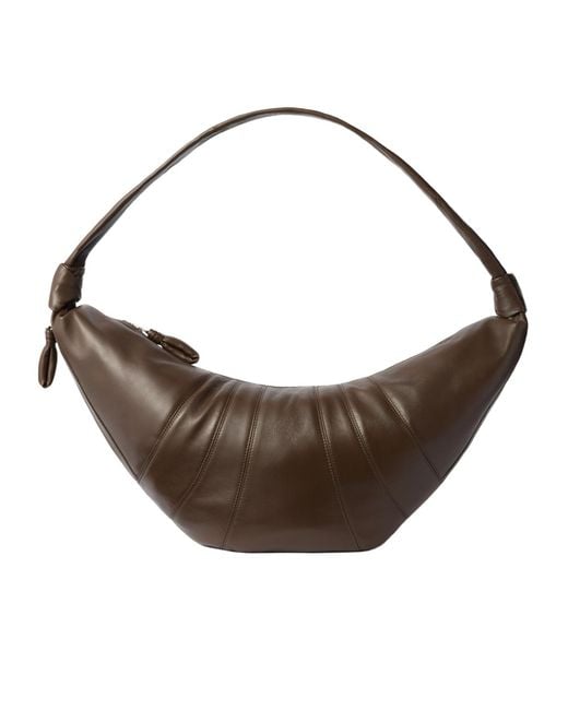Lemaire Brown Large Croissant Leather Shoulder Bag
