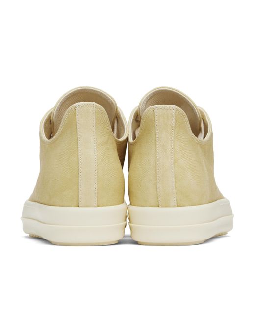 Rick Owens Natural Round Toe Low Top Casual Shoes for men