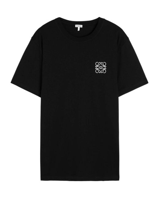 Loewe Black Logo-Embroidered Cotton T-Shirt for men