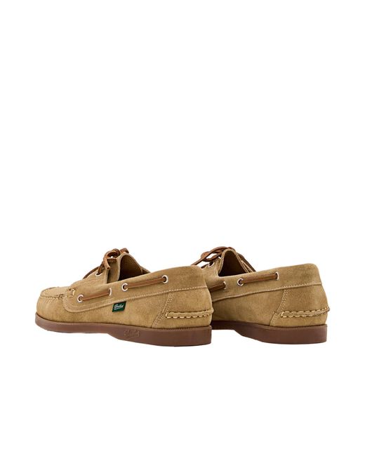 Paraboot Brown Lace-Up Almond-Toe Loafers for men