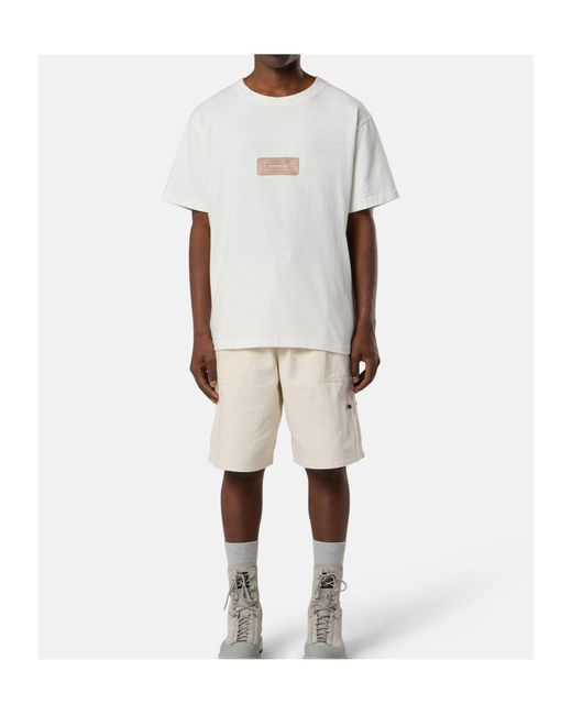 Stone Island White Logo-Print T-Shirt for men