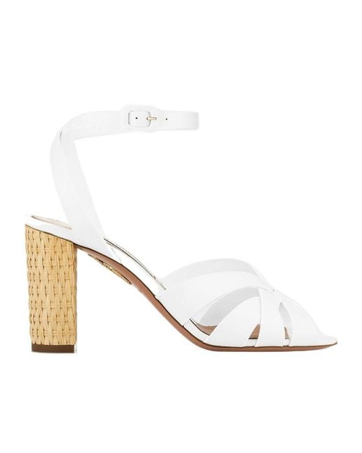 Aquazzura White Copacabana Sandals