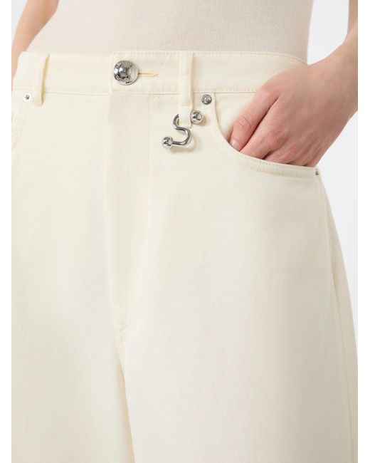 Sportmax White Siamese Wide Leg Jeans