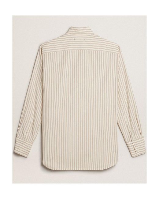 Golden Goose Deluxe Brand White Striped Long-Sleeved Shirt