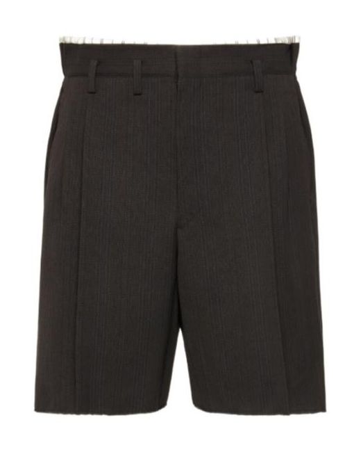 Maison Margiela Black Pleated Tailored Shorts for men