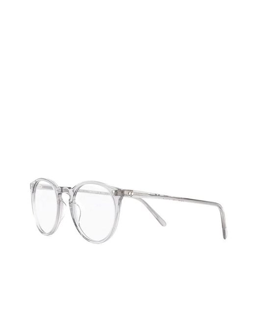 Oliver Peoples White O'Malley Oval Frame Glasses for men