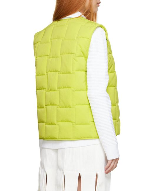 Bottega Veneta Yellow Intrecciato Patterned Padded Vest
