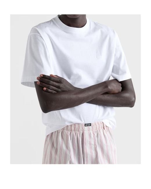 Prada White Jersey Crew-Neck T-Shirt for men
