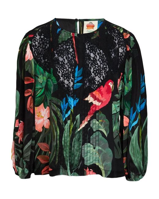 Farm Rio Green Printed Tops