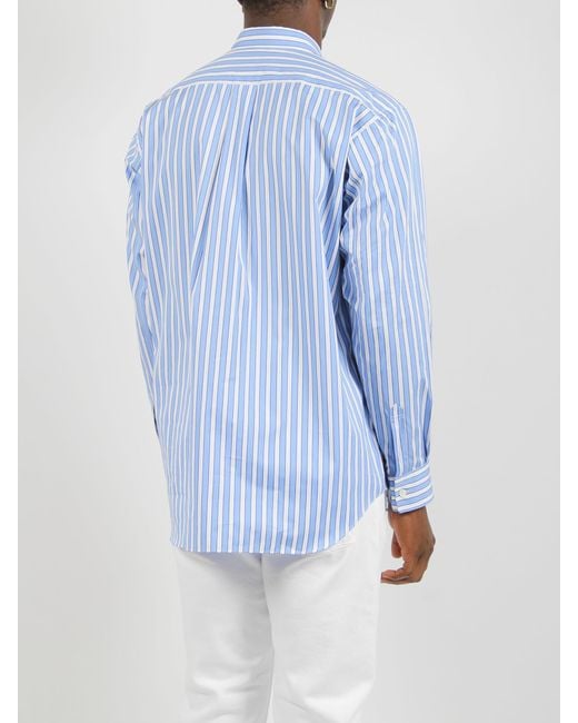 Comme des Garçons Blue Comme Des Garçons Shirt Striped Buttoned Shirt for men