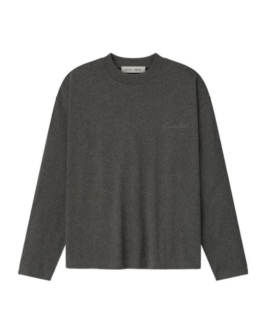 Fear Of God Gray Embroidered Long-Sleeved T-Shirt for men