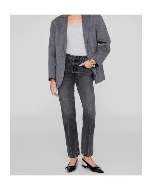 Anine Bing Gray Belt Loop Jeans