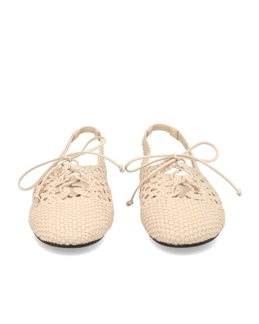 Hereu Natural Sardana Woven Slingback Flat Shoes