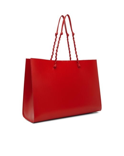 Jil Sander Red Tangle Shopping Ew Handbag