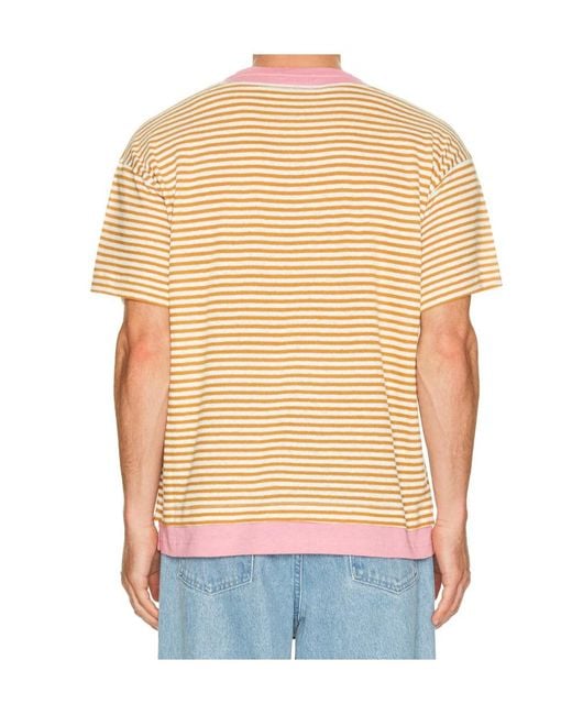 Marni White Stripe-Pattern Floral-Print T-Shirt for men