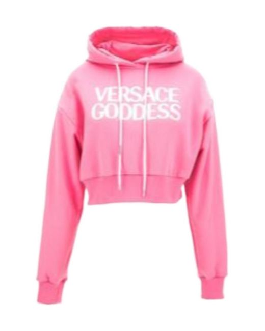 Versace Pink Goddess Printed Drawstring Hoodie
