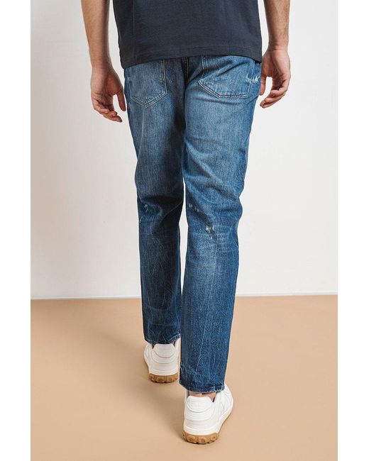 Boss Blue Boss Distressed Straight-Leg Jeans for men