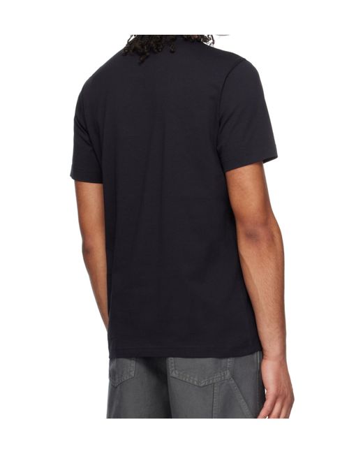 Moncler Black Cotton Denim T-Shirt With Pocket for men