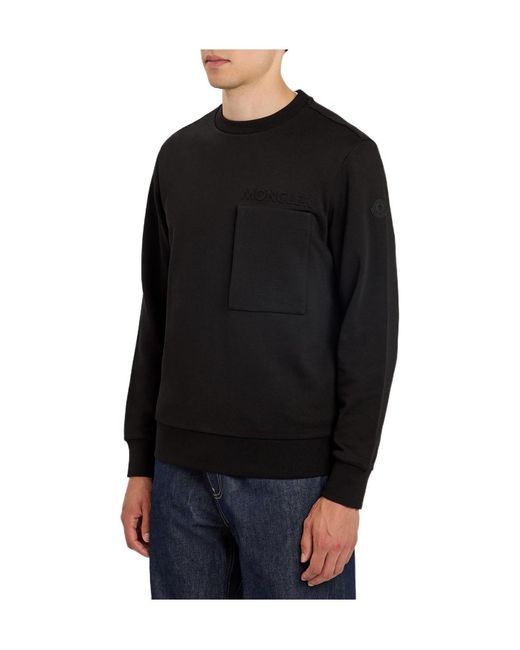 Moncler Black Crew-Neck Long-Sleeve Sweatshirt for men