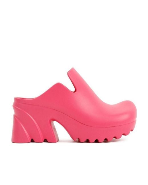 Bottega Veneta Pink Flash Platform Clogs