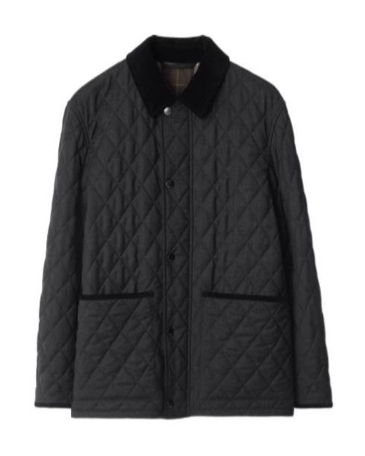 Burberry Black Long Sleeved Quilted Barn Jacket for men