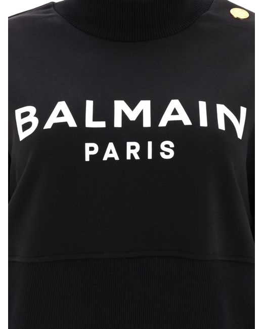 Balmain Black Logo Printed Sweatshirt