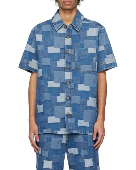 A.P.C. Blue A. P.c. Gil Short-sleeve Shirt M Indigo for men