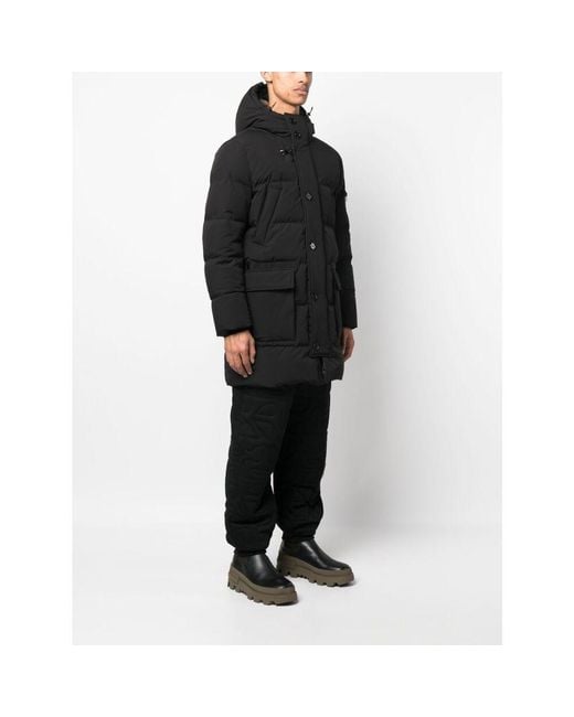 Fay Black Quilted Hooded Parka for men