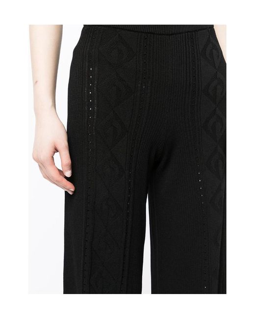 MARINE SERRE Black Crescent Moon Patterned High-Waist Trousers