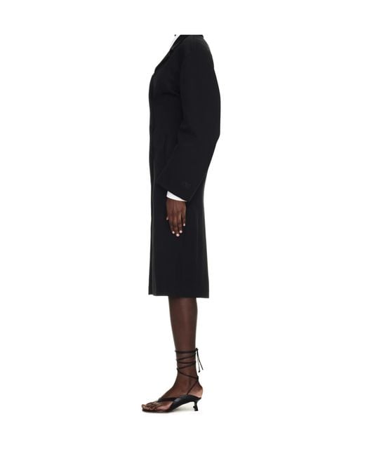 Off-White c/o Virgil Abloh Black Round Techno Gab Straight Hem Coat