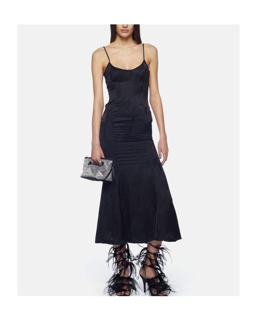 The Attico Blue The Sleeveless Satin Slip Dress