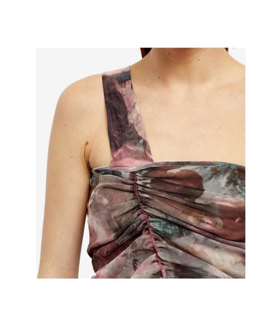 Balmain Brown One-Shoulder Pattern Vest