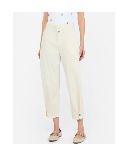Liu Jo White Rear Logo Detail Button Balloon Trousers