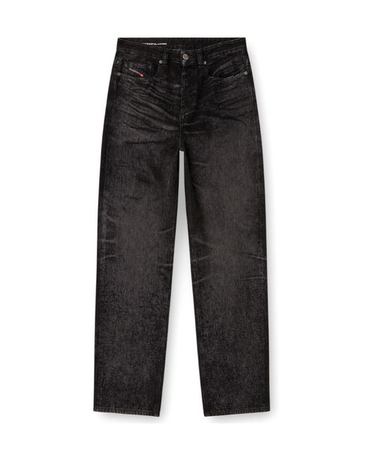 DIESEL 2001 D-Macro Relaxed Jeans in Black for Men | Lyst