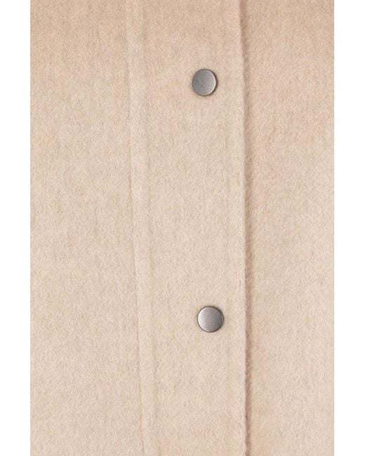 Brunello Cucinelli Natural Button-Up Long-Sleeved Coat