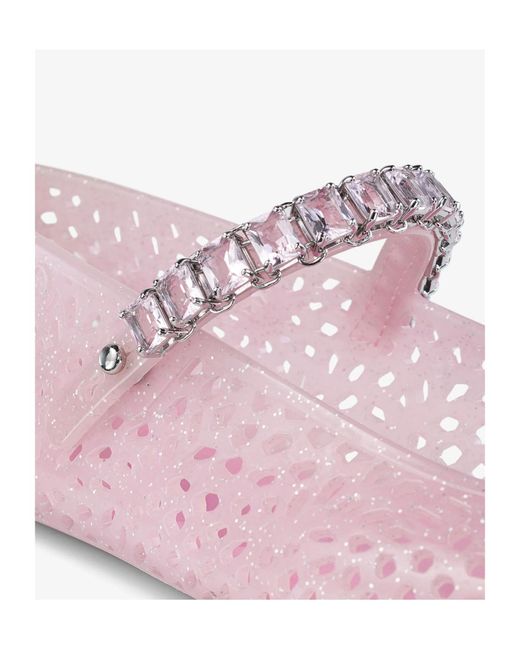 Jimmy Choo Pink The Jelly Embellished Ballerina Flats