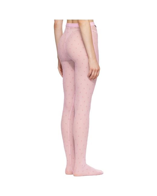 MARINE SERRE Pink Plumetis Pantyhose