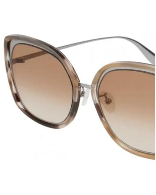 McQueen White Logo Details Sunglasses