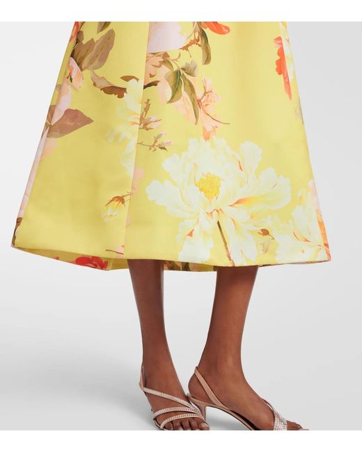 Leo Yellow C Floral Midi Dress