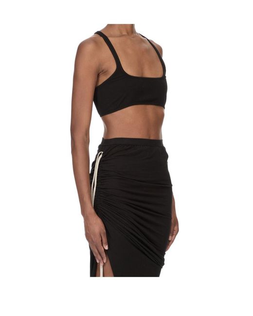 Rick Owens Black Square Neckline Top
