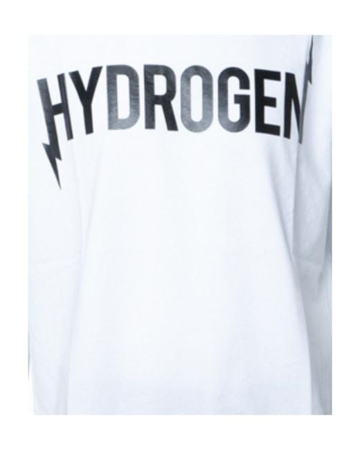 Hydrogen White Logo Printed T-Shirt for men