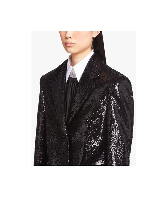 Prada Black Sequin-Embellished Tailored Blazer