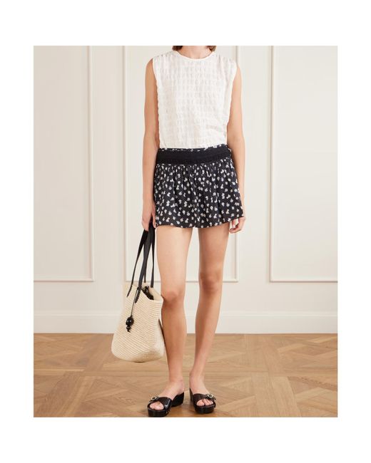 Posse Black Floral Lace-Trimmed Midi Skirt