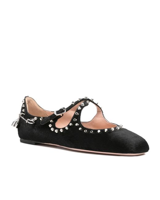 Bally Black Leather Ballet Flats