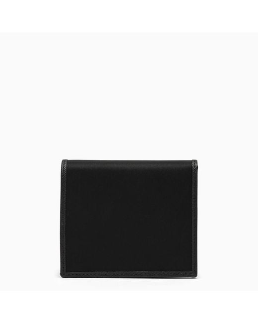 Prada Black Logo Plaque Bi-Fold Wallet for men
