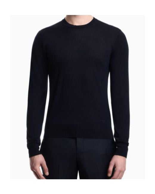 Emporio Armani Blue Crew-Neck Sweater for men