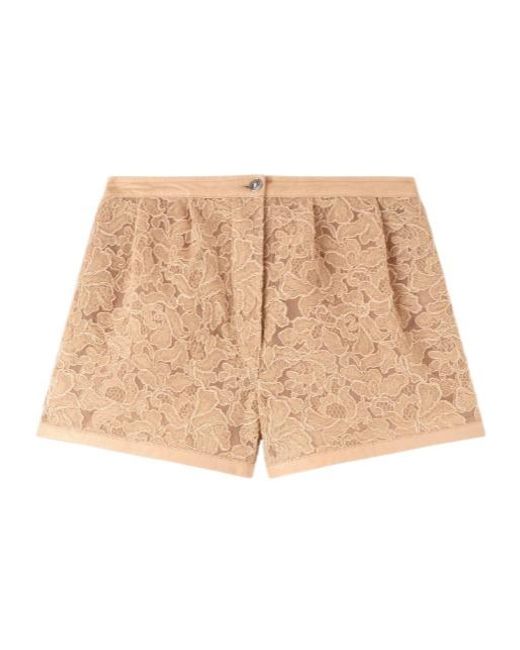 Ermanno Scervino Natural Floral Lace Shorts